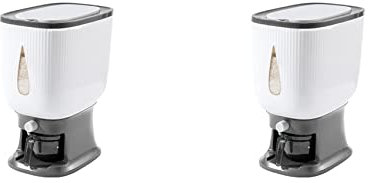 2x Automatic Rice Dispenser 10kg with Rinsing Cup Intelligent Rice Dispenser Storage Rice Bucket Home Rice Box Rice-B