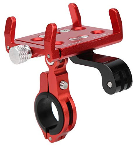 HERCHR Fahrrad-Telefonhalterung, G-89 Handy-Halterung, Kamera-Navigationshalterung, Klauenhaken-Design, Silikon-Pads, Ständer Für Fahrrad, Elektromotorrad(Rot)