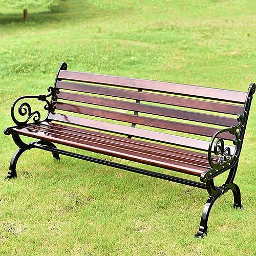 SORVA Gartenbank für den Außenbereich mit Rückenlehne und Armlehne, Metall-Außenbank für 2–3 Personen, Parkbank, wetterfest, robust, stabil, langlebig, Terrassenbank für Veranda, Rasen, Hof (Größe
