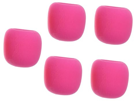 CORHAD 5 Stück Mikrofon Schwammüberzüge Pink Atmungsaktiv Schützend für Ktv Bühne Windschutz Pop Filter Zubehör