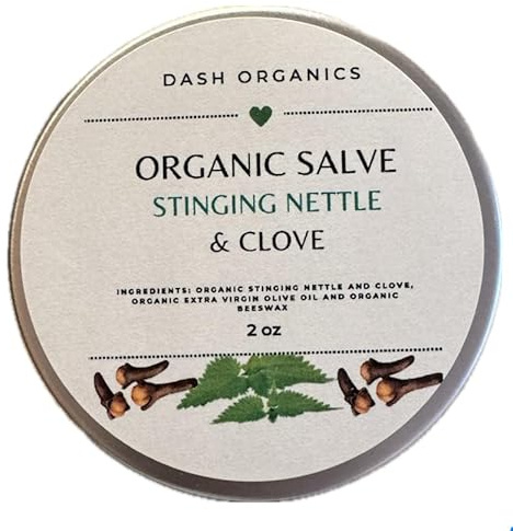 Organic Herbal Salve | 2oz | Lavender Scented | Made with Organic Extra Virgin Olive Oil (Stinging Nettle and Clove)