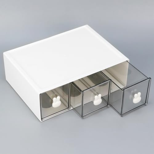 QWORK® Stapelbar Tee Organizer 23 x 17 x 8 cm - Tee Aufbewahrungsbox aus Kunststoff für Teebeutel, Kaffee & mehr (weiß)