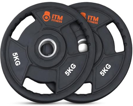 InTheMarket - Olympische Hantelscheiben aus Urethan - Langlebiges, geräuscharmes Design für Krafttraining, Gewichtheben und Heim-Fitnessstudio - Mehrere Gewichte erhältlich (5 kg)