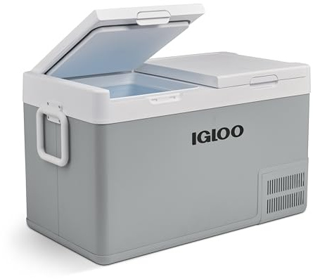 IGLOO ICF 80DZ Glacière à compresseur Dual Zone, 78 liter, 12/24 V et 230 V, minirekylning -18 °C till 20 °C för röst, lastbil, bateau, campingbil och prise de courant.