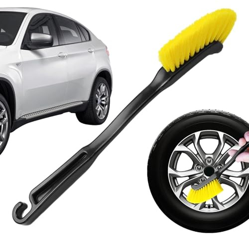 Auto Bürste für Autoreinigungsrad - Felgenbürsten-Set, Autodetail-Bürsten-Set | Radreinigungsbürste und Reifenbürste mit Nylonborsten, ergonomischer Langer Griff für