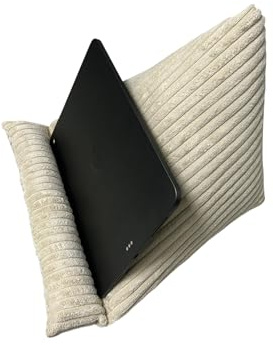 Buchstütze Lesekissen Kissen Tablet Leseknochen Buchhalter Buchstütze Tabletkissen cord beige