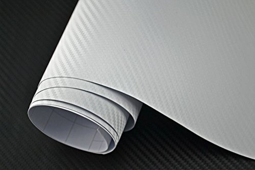 Neoxxim 66€/m² Zierstreifen Klebefolie – 3D Carbon Folie Weiss blasenfrei 10 cm x 152 cm Autofolie Viper Streifen Ladekantenschutz Lackschutz Foile Einstiegsleistenschutz Kantenschutz