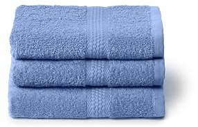 Caleffi Set de Serviettes de Bain 3 x 40 x 60 cm, Coton 100% Doux et Absorbant pour Salle de Bain, Visage et Usage Quotidien, Serviettes Bidet de Haute qualité, Serviette d'invité résistante aux