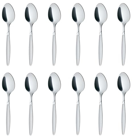 HöHscheid Teelöffel 12 Stück, Edelstahl Dessertlöffel 14 cm Hochglanzpoliert Eierlöffel für Haus Restaurant Schule Outdoor Spülmaschinengeeignet