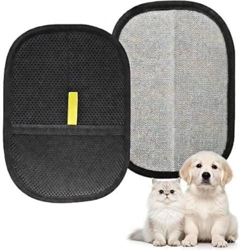 Pet Hair Remover Gloves for Dogs & Cats (2Pcs) – Deshedding Grooming Mitt Kit with Comb & 2 Hooks, Gentle Massage Gloves for Short & Long Fur, Washable Reusable Silicone