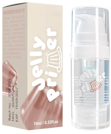 Gelatine-Grundierung: leichte feuchtigkeitsspendende Gesichtsbasis, Textur-Make-up-Booster, kühlende Gel-Formel, tägliche Schönheitsroutine, C-Finish-Effekt