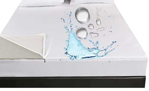 Fodera Materasso,Coprimaterasso Matrimoniale Impermeabile Con Cerniera, Copertura Per Materasso Una Piazza E Mezza Singolo Copri A 360 Gradi(Bianco,150x200x15cm)
