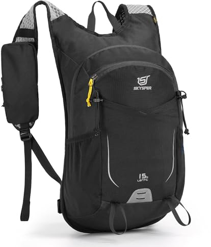 SKYSPER 15L Wanderrucksack für Herren und Damen | Klein Trekkingrucksack mit Netzrücken Atmungsaktiv für Wandern, Camping, Outdoor, Travel