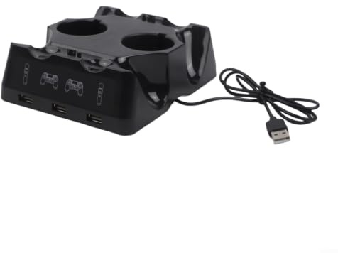 for ps4 Move Controller Charger 4-in-1 Fast Charging Dock for PlayStation VR Motion Controllers with LED Indicators Safe Overcharge Protection Storage Stand