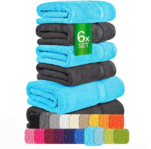 etérea Carli Handtuch Set 6-TLG Frottee Baumwolle 500 g/m² saugstark