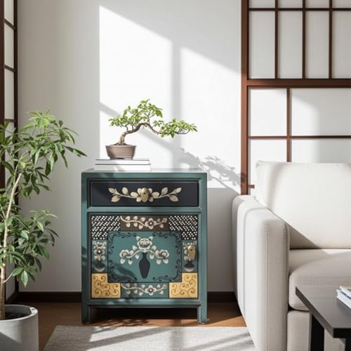 OPIUM OUTLET Meuble Chambre Commode Table de Nuit Table de Chevet Console Buffet chiffonnier Cabinet Armoire Chinois Asiatique Oriental Antique Vintage Shabby-Chic