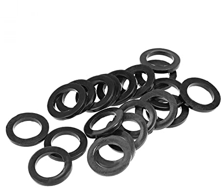 sourcing map 20 Stück Gummi Unterlegscheiben Flache Unterlegscheiben Schwarz 23mm AD 15mm ID 2,5mm Dick Distanzhülsen Dichtungsringe Beilagscheiben für Wasserhahn Rohr Wasserschlauch