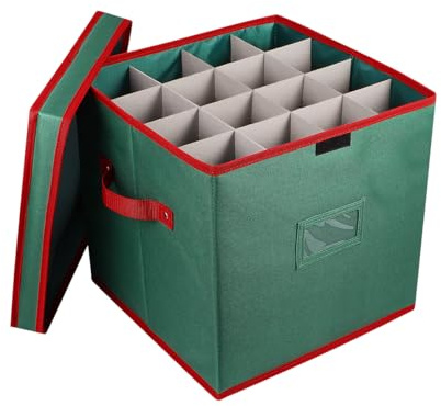 Contenitore per Palline di Natale, 600D Oxford Scatola per Decorazioni Natalizie, Natale Scatole con 4 Divisori Vassoi, Porta Palline per Ornamenti