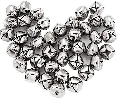 Suneast 100 Stück Weihnachts Glöckchen Schellen Metall Dekoration Glocken DIY Basteln Jingle Bells mit Öse für Weihnachtsbaum Anhänger Schmuckherstellung Hochzeit Haustier Handwerk - Silber - 20mm
