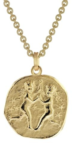 trendor Zwilling Sternzeichen Ø 20 mm Herrenkette Gold auf Silber 39070-06 | Tierkreiszeichen, zeitloser Halsschmuck für Herren, tolle Geschenkidee,