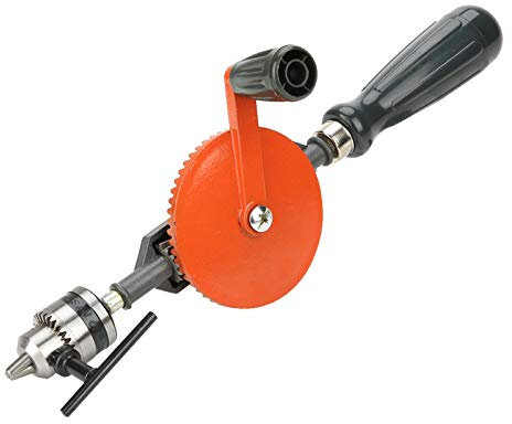 Trapano a mano, trapano a mano per la lavorazione del legno, trapano a mano portatile da 1 PC Mini trapano manuale con doppi pignoni per legno plastica(1/4 di pollice)