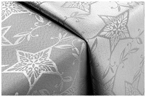 GOLDMAR Weihnachtstischdecke Fleckenresistente Schmutzabweisend Zweiseitig Tischdecke Weihnachten Advent - Polyester Lamatex Elegante Weihnachtstisch Deko (150x300 cm, Grau-Muster-03)