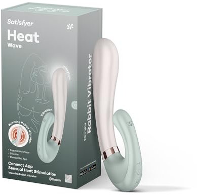 Satisfyer Heat Wave Connect App Dildo Vibrator | Vibratore coniglietto Bluetooth per Donne | Con Funzione Calore e Controllo App | Sex Toys Stimolazione Vibrante | Silicone di Grado medico
