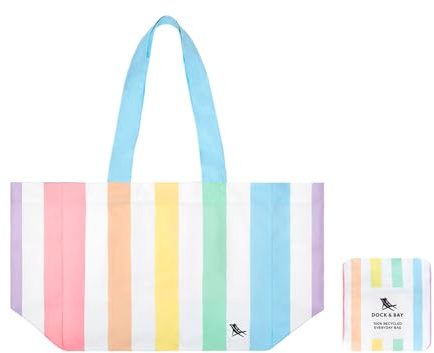 Dock & Bay Everyday Beach Tote Bag - Reusable Beach Handbag & Shopping Carrier - Summer - Unicorn Waves