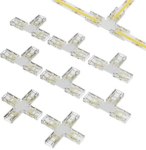 PAUTIX COB LED-slinganslutningssats för 8 mm COB-remsor, 2 stift, 6 st T-formade och 2 korskontakter