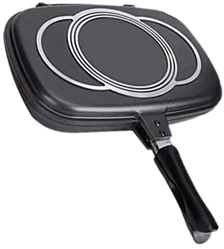 Poêle à griller à double face Poêle à omelette à double gril antiadhésive Poignée magnétique Poêle à rabat en céramique pour Party Party Grill -32Cm/12.5 inch