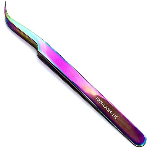 LLBA Pince à épiler professionnelle pour l'application de faux cils, multi-formes et usages, pince à épiler antidérapante pour volume, isolation et cils classiques (Galaxy, Fan-lash-tic | Volume)