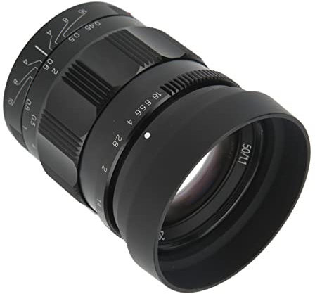 Obiettivo a Focale Fissa F1.1 da 50 Mm, Obiettivo con Messa a Fuoco Manuale con Attacco E per FS5 FS7 FS7M2 FS5M2K A3000 A5000 A5100 A6000 A6300 A6400 A6500 A6600 NEX 3 NEX 3N NEX 3R ECC