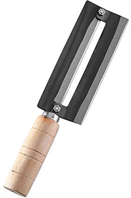Fdit Cuchillo para Pelar Caña de Azúcar, Pelador de Piña de Acero Al Carbono, Cortador de Caña de Azúcar con Mango de Madera, Pelado Rápido (Como se muestra)