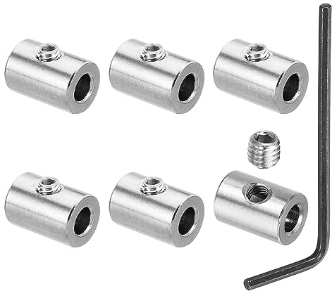 PATIKIL 7 mm hål tråd klämmor set 6 st 304 rostfritt stål enkelt hål lås kabel klämmor klämma med M6 sexkantiga skruvar hylsnyckel för kabelbeslag silver