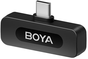 BOYA BY-V Drahtloses Lavalier Mikrofon USB Typ-C Empfänger für iPhone15 Android Smartphone Tablet Laptop Vlog Live Stream Podcast Interview Videoaufnahme