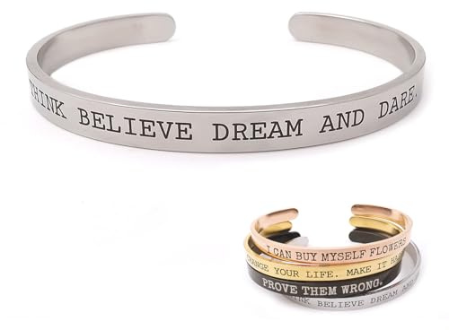 ALMENDRA Bracciale da donna uomo personalizzato con frase incisione nome rigido in acciaio personalizzabile amiche braccialetto regalo