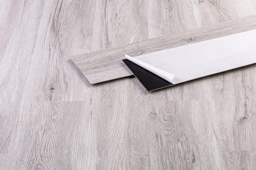 Självhäftande PVC-golvbeläggning, 15,24 x 91,44 cm (16 st./2,23 m²), vinylgolv, vinylplankor, golvbrädor av laminat, tvättade, halkfria, vattentäta, Eiche Almeria