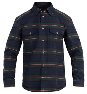John Doe Motoshirt Vintage Motorrad Hemd, blau/grün, XS