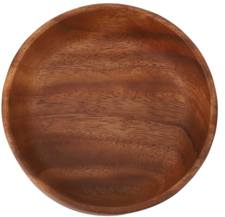 Bol de Service en Bois, Bol à Fruits et collation, Polyvalent, élégant, Durable, saladier, Bol de Service pour la Maison (Petite Taille Ronde)