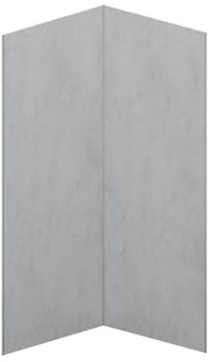 Vente-unique - Lot de 2 panneaux muraux de douche effet béton ciré en aluminium avec profilés - 2 x L90 x H210 cm - ARFINO