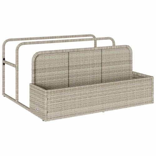 vidaXL Pool Aufbewahrungsbehälter Hellgrau 110x100x57 cm Poly Rattan