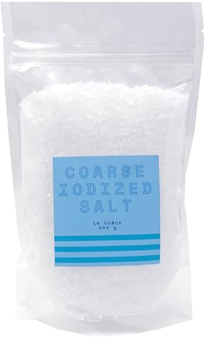 Iodized Salt for Grinder, Coarse Iodized Salt for Grinder Refill 16 Ounce Resealable Bag