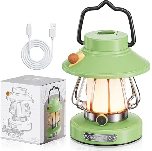 FANHAO LED campinglampa, batteridriven barntältlykta med 3 lägen, bärbar nattlampa för barn med ögonskydd, uppladdningsbar lampa för camping, vandring, nödsituation, backpacking, väsentlig gåva