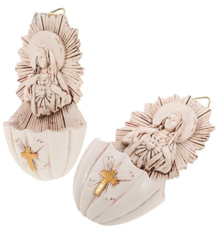 SOIMISS 2pcs Wall Hanging Holy Water Font Decorative Catholic Decor for Home Entrance Safe Reusable Ornament First Communion House Blessing
