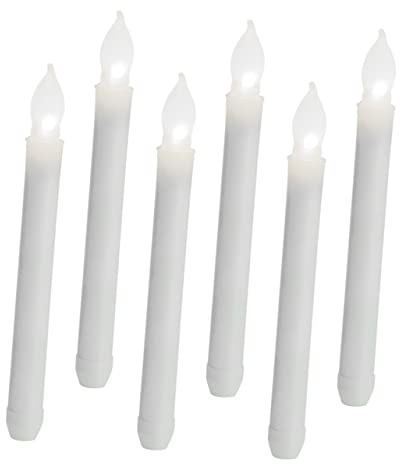 VILLCASE 6pièces Bougies Coniques LED sans Flamme Bougies Électroniques Décoratives Lot pour Mariage Et Fêtes