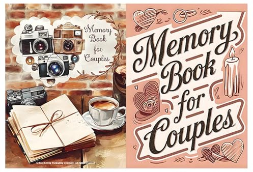 Album souvenir pour couple, album de mariage avec 58 pages | Carnet significatif avec couvercle comme cadeau de mariage et pour la Saint-Valentin