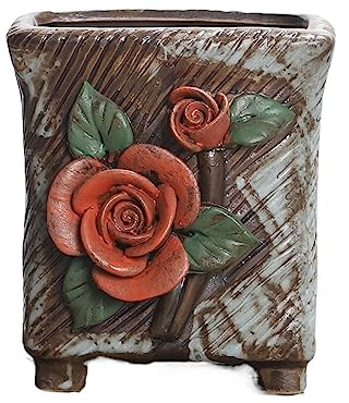 MYUYEE Pots de Fleurs succulentes en céramique Peints à la Main Pots de poterie pour Plantes d'intérieur et d'extérieur Vase décoratif en céramique pour Composition,D