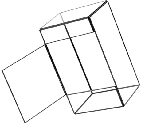 TOYANDONA Handgefertigtes Geometrisches Glas mikrolandschafts Terrarium mit Schwarzem Zinnrahmen Transparenter DIY Nachhaltiger Flaschenkasten für Moos Pflanzenhalter Dekoratives