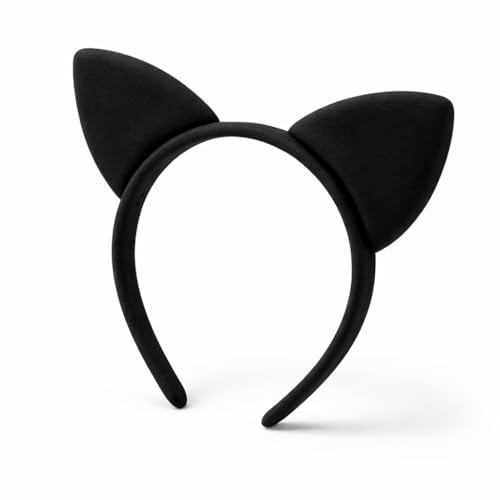 TK Gruppe Timo Klingler Catwomen Katzen Haarreif Ohren Kostüm für Damen - schwarz Haarband für Fasching & Karneval - Haarband Katzenohren für Erwachsene & Kinder