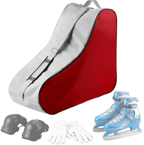 Schlittschuh-Tasche, verstellbarer Schultergurt, mit Reißverschluss, Oxford-Gewebe, Eiskunstlauf-Tasche – für Kinderschuhe, Damen, Herren